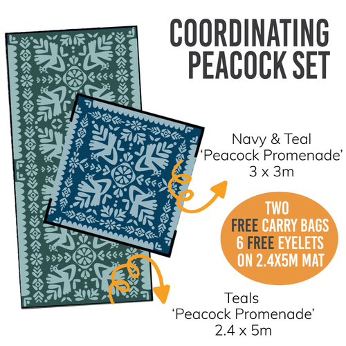 Peacock Promenade Mat Set